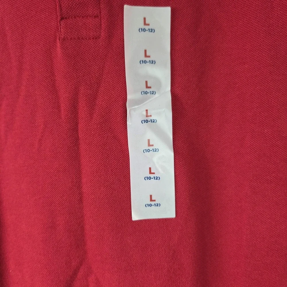 Old Navy Polo Shirt Kids 10-12 Red Tagless Stretch Short Sleeve Top Casual